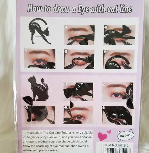 NWT! Cat Line Eyeliner Stencil, 10 Shapes - Picture 4 of 5